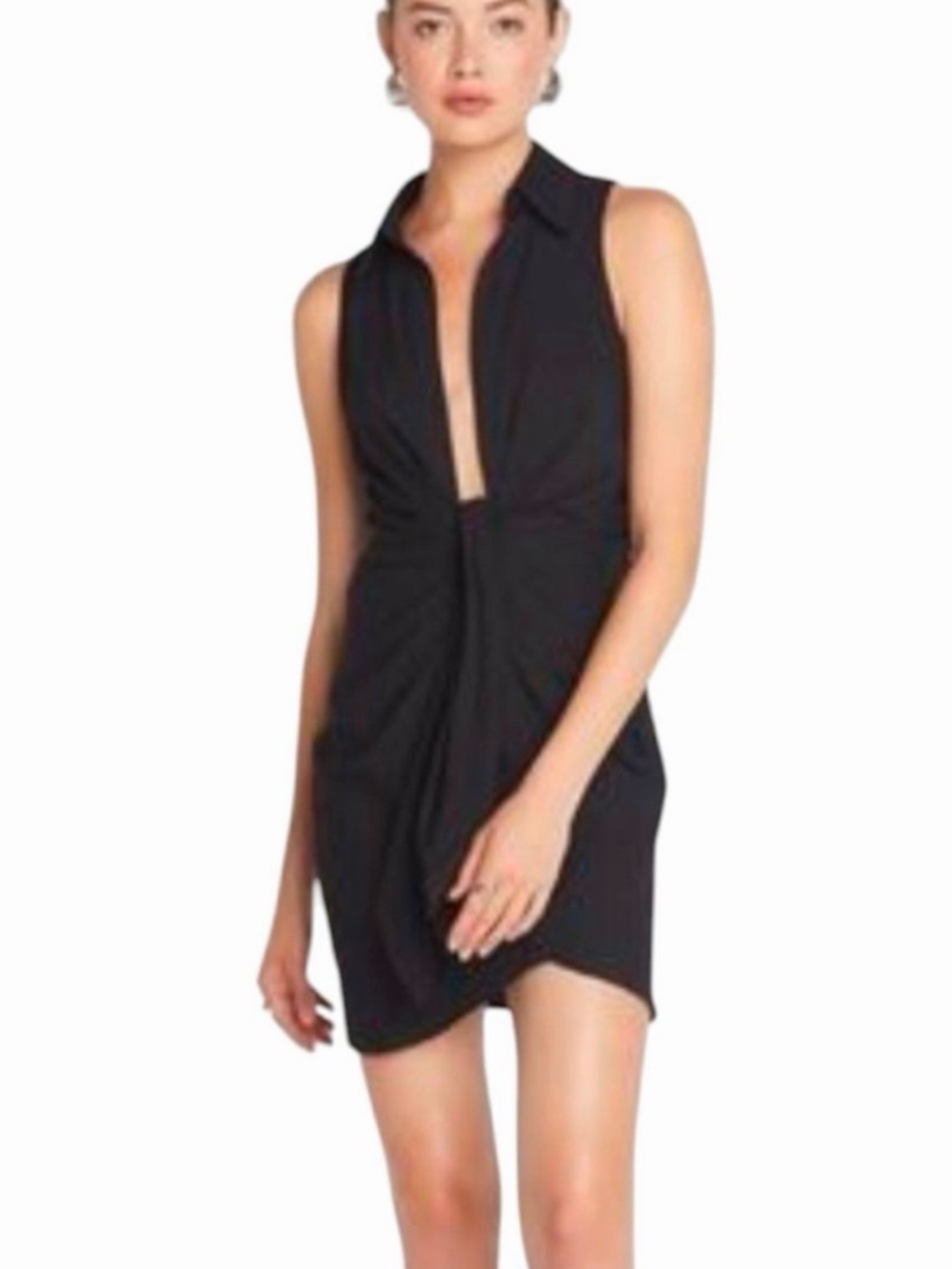 Choosy Spring St Dress with Collared Black Twist-Front
